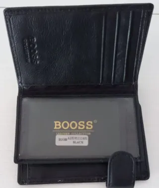 Cartera de piel BOOSS negra