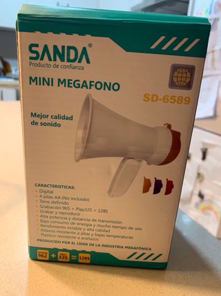 Mini megáfono naranja y blanco