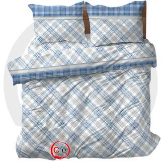 Set Lenzuola Fantasia a Quadri Blu