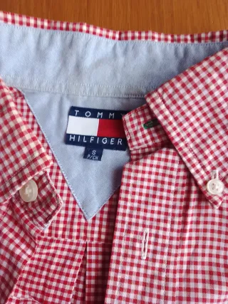 Camisa Tommy Hilfiger cuadros roja Talla S