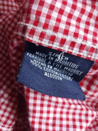 Camisa Tommy Hilfiger cuadros roja Talla S