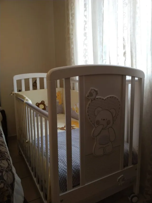 Chichonera y colcha para cuna con ositos