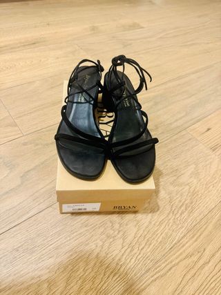 Sandalias Bryan Stepwise Piel Ante Negras Talla 39
