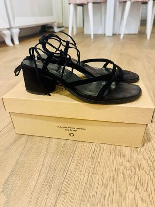 Sandalias Bryan Stepwise Piel Ante Negras Talla 39