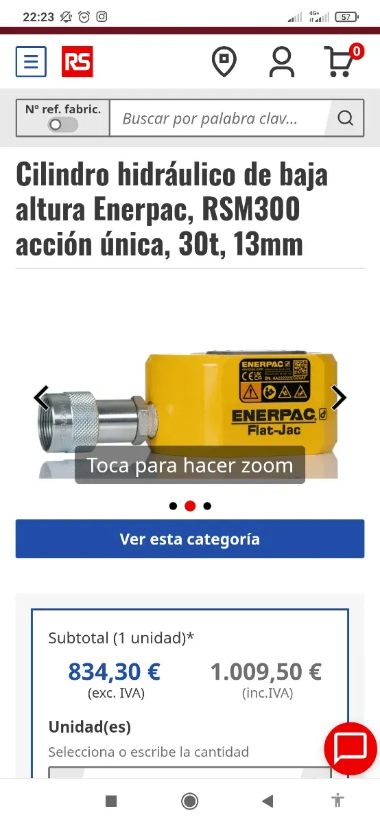 Cilindro Hidráulico Enerpac RSM300