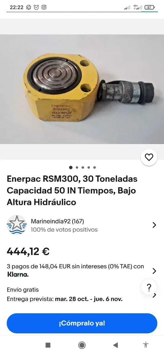 Cilindro Hidráulico Enerpac RSM300