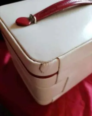 Joyero grande retro rojo y blanco