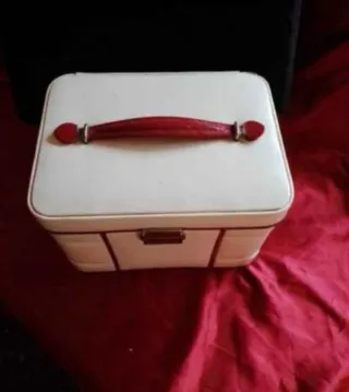 Joyero grande retro rojo y blanco