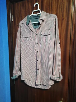Camisa Pull&Bear cuadros roja Talla S