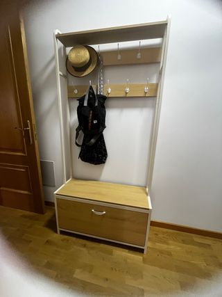 Mueble Perchero Zapatero Madera y Metal