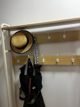Mueble Perchero Zapatero Madera y Metal