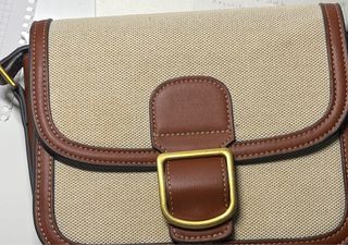 Bolso bandolera Mango beige y marrón