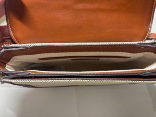 Bolso bandolera Mango beige y marrón
