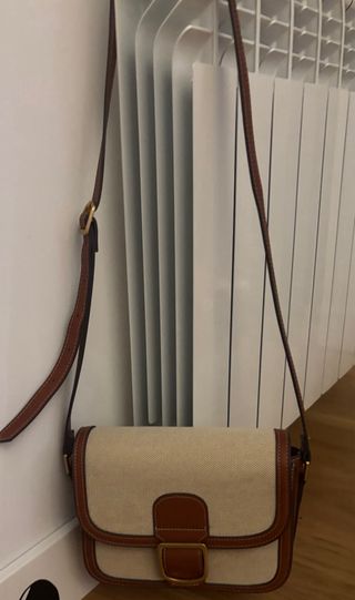 Bolso bandolera Mango beige y marrón