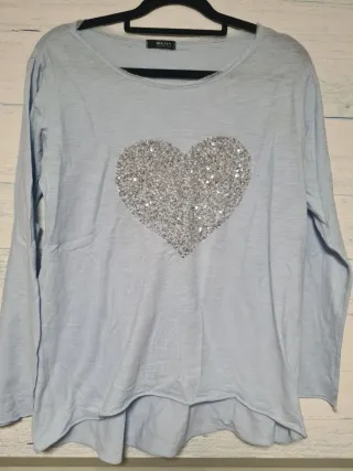 Camiseta MULAYA Corazón Lentejuelas Azul
