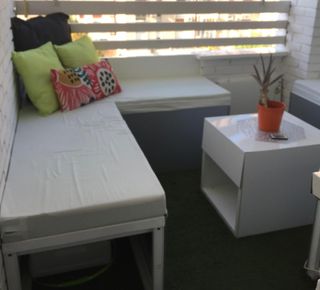 Bancos de aluminio para terraza con cojines