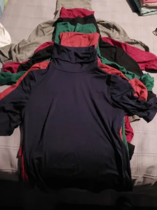 Camiseta/top de cuello alto