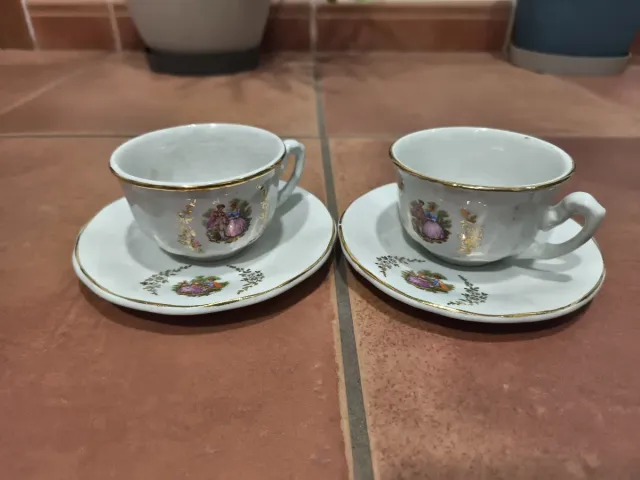 Juego Tazas La Cartuja Porcelana