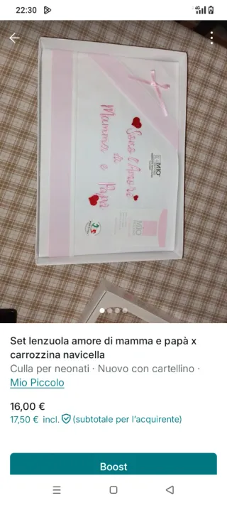 Set lenzuola amore mamma papà x culla