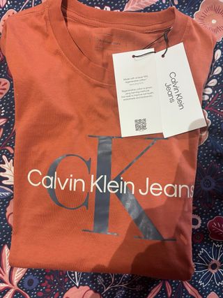 Camiseta Calvin Klein Jeans Naranja Talla L
