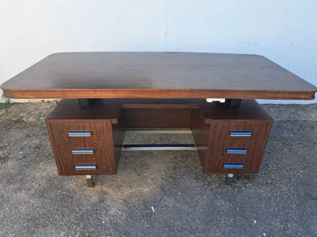 Escritorio Diseño Años 80 Madera y Metal.