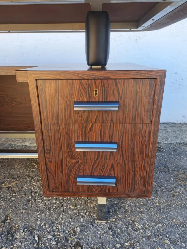 Escritorio Diseño Años 80 Madera y Metal.