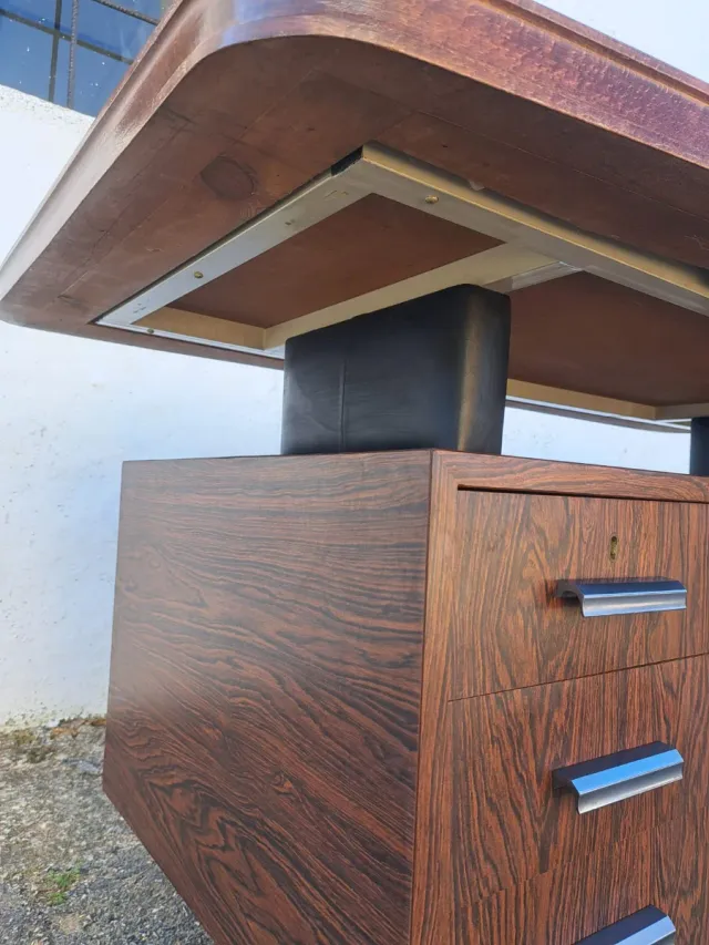 Escritorio Diseño Años 80 Madera y Metal.