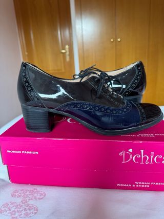 Zapatos Oxford Negros y Azules Talla 40 
