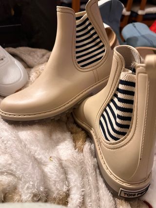 Botas de agua Toni Pons beige y rayas