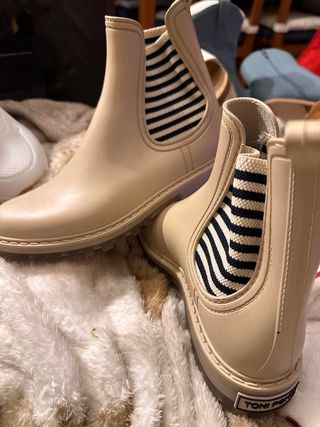 Botas de agua Toni Pons beige y rayas