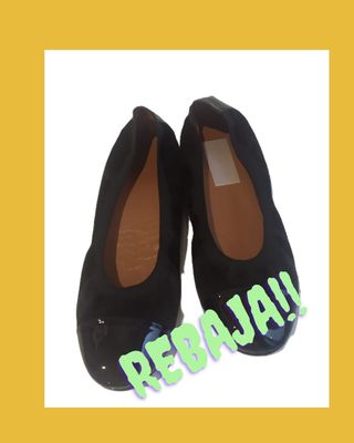 Bailarinas negras con puntera brillante