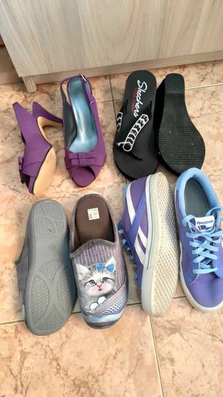 Lote 4 pares de zapatos de mujer (Varias marcas) 