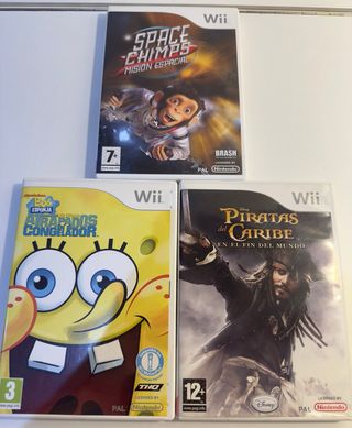 Pack 3 Juegos Wii: Bob Esponja, Piratas del Caribe