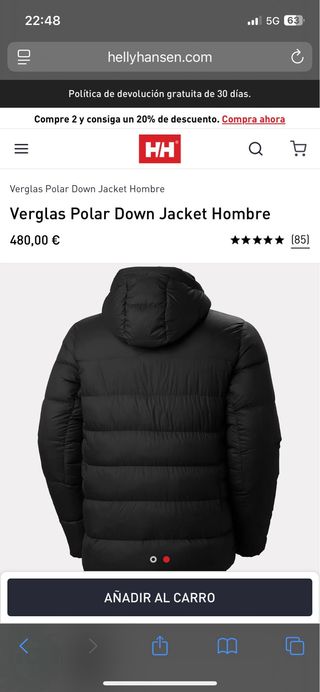 Chaqueta de 480€ plumífero Helly Hansen L NUEVO
