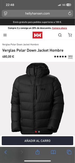 Chaqueta de 480€ plumífero Helly Hansen L NUEVO