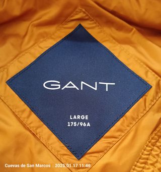 Chaleco plumífero ligero Gant hombre naranja