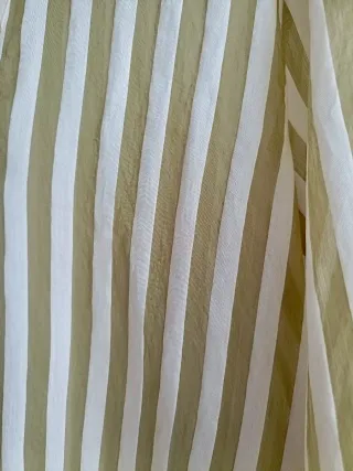 Camisa Zara semitransparente rayas beige/verde