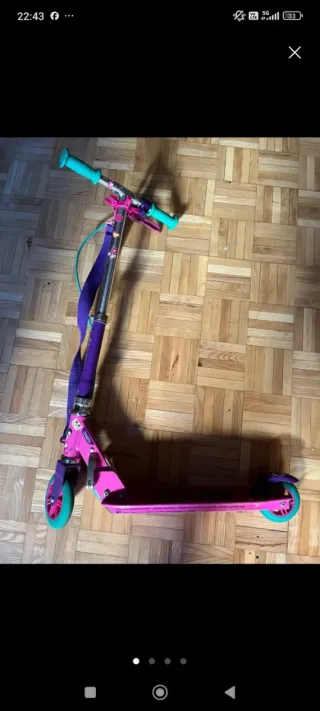 Patinete infantil rosa y turquesa