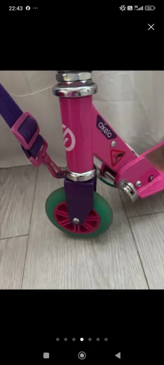 Patinete infantil rosa y turquesa