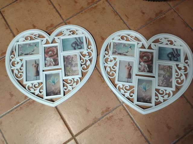 Marco de fotos corazón blanco