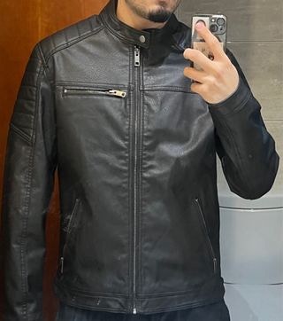 Chaqueta Cuero Jack & Jones Negra Talla L