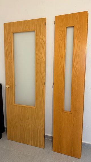 Puertas de madera con cristal
