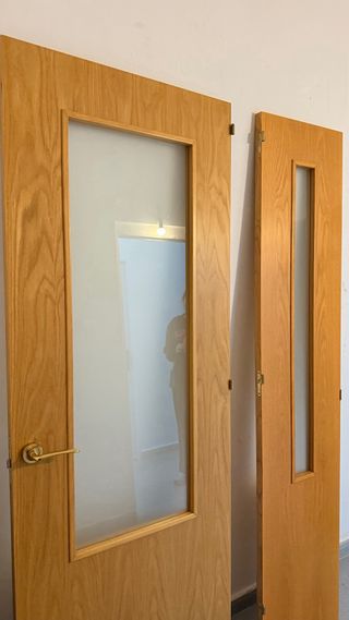 Puertas de madera con cristal