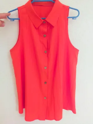 Camisa sin mangas naranja