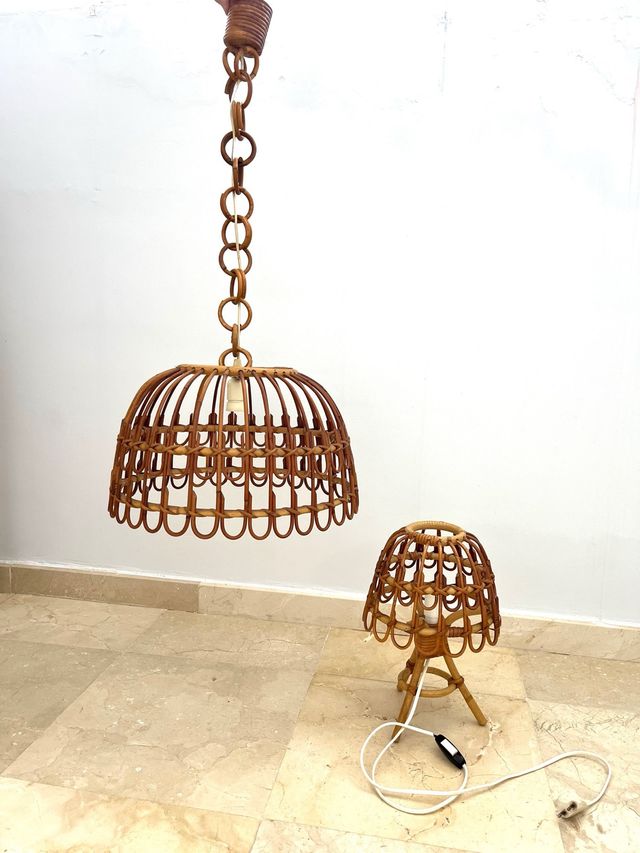Lámparas Vintage de Mimbre