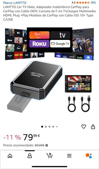 Adaptador CarPlay Inalámbrico LAMTTO