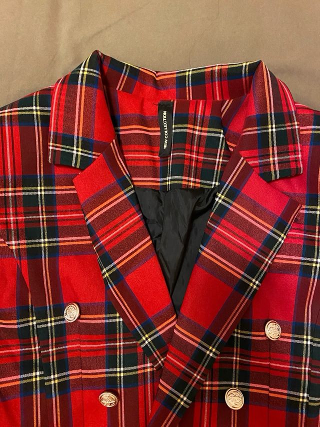 Giacca tartan doppiopetto
