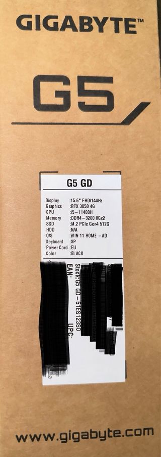 Portátil Gaming Gigabyte G5 