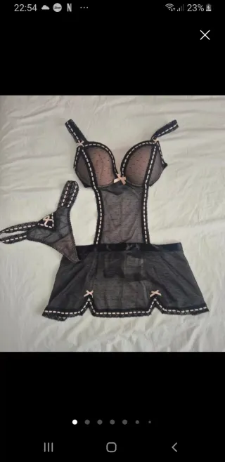 Conjunto Lenceria Sexy Yamamay Negro Rosa