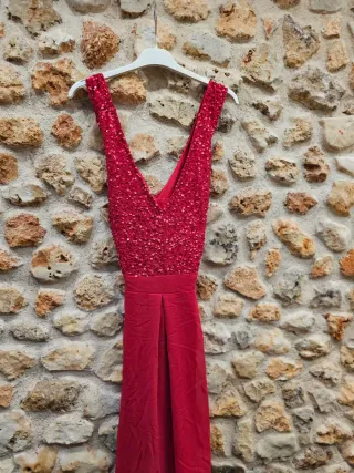 Vestido de fiesta lentejuelas rojo